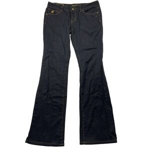 Rocawear‎ Boot Cut Jeans Size 7 Dark Wash Mid Rise Logo Pocket Y2K Denim Pants